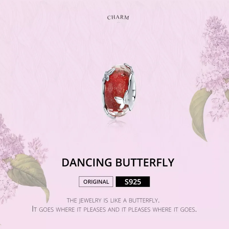 (resim) Pandora tarzı dans eden kelebek Charm - SCC1256 - Görüntüle 2