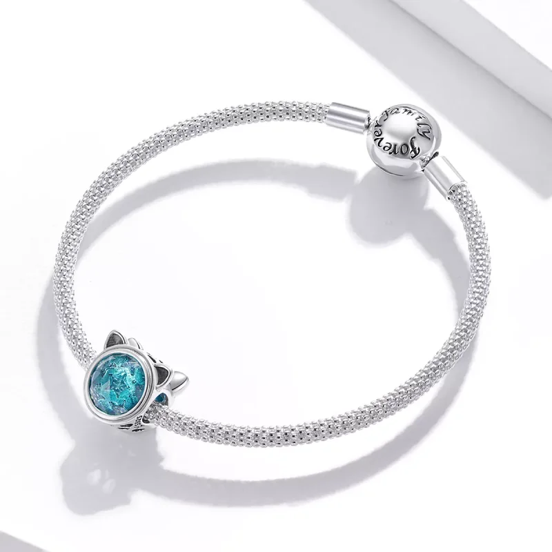 (resim) Pandora tarzı Deniz Mavisi Kedisi Charm - SCC1800 - Görüntüle 3