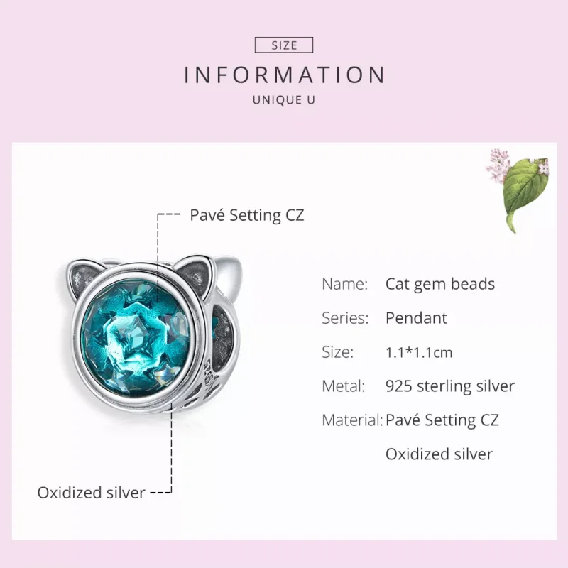 (resim) Pandora tarzı Deniz Mavisi Kedisi Charm - SCC1800 - Görüntüle 7