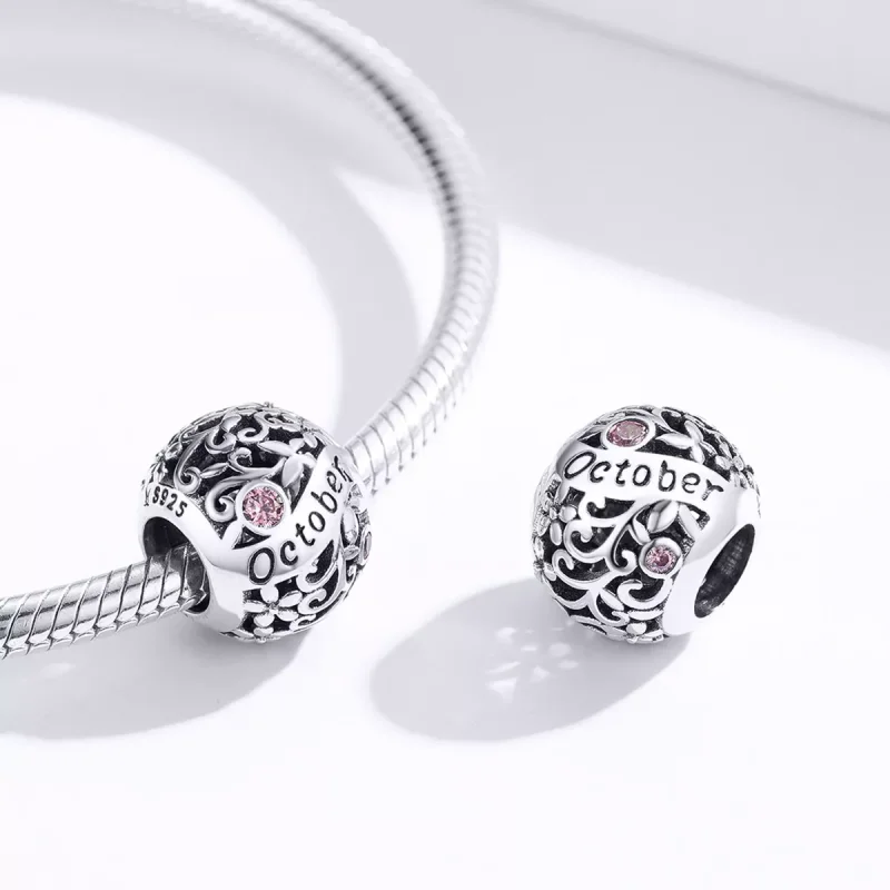 (resim) Pandora tarzı Ekim Doğum Taşı Charm - SCC1385-10 - Görüntüle 3
