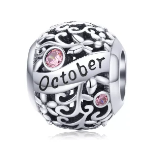 (resim) Pandora tarzı Ekim Doğum Taşı Charm - SCC1385-10