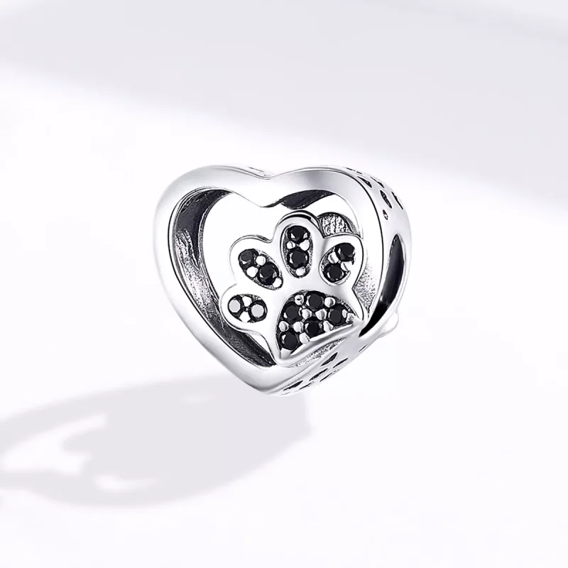 (resim) Pandora tarzı Evcil Hayvanların Pençe İşareti Charm - SCC1191-BK - Görüntüle 4