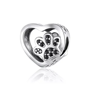 (resim) Pandora tarzı Evcil Hayvanların Pençe İşareti Charm - SCC1191-BK