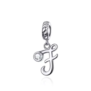 (resim) Pandora tarzı F harfi Sallantılı Charm - SCC1183-F