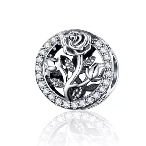 (resim) Pandora tarzı Gül Çiçeği Charm - SCC1189