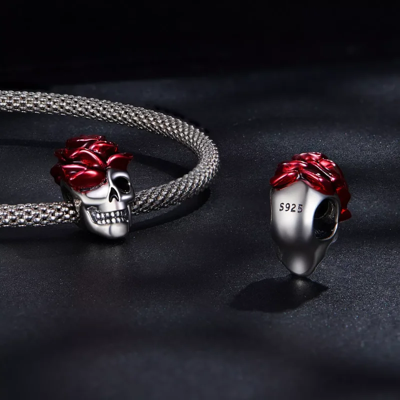 (resim) Pandora Tarzı Gül Kafatası Charm - SCC2403 - Görüntüle 4
