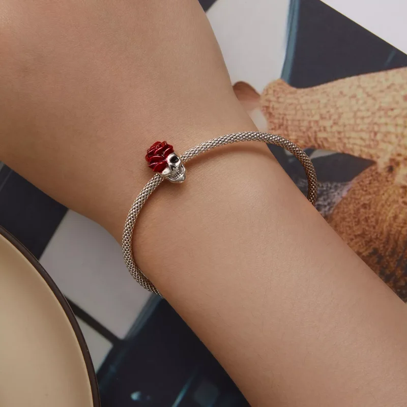 (resim) Pandora Tarzı Gül Kafatası Charm - SCC2403 - Görüntüle 6