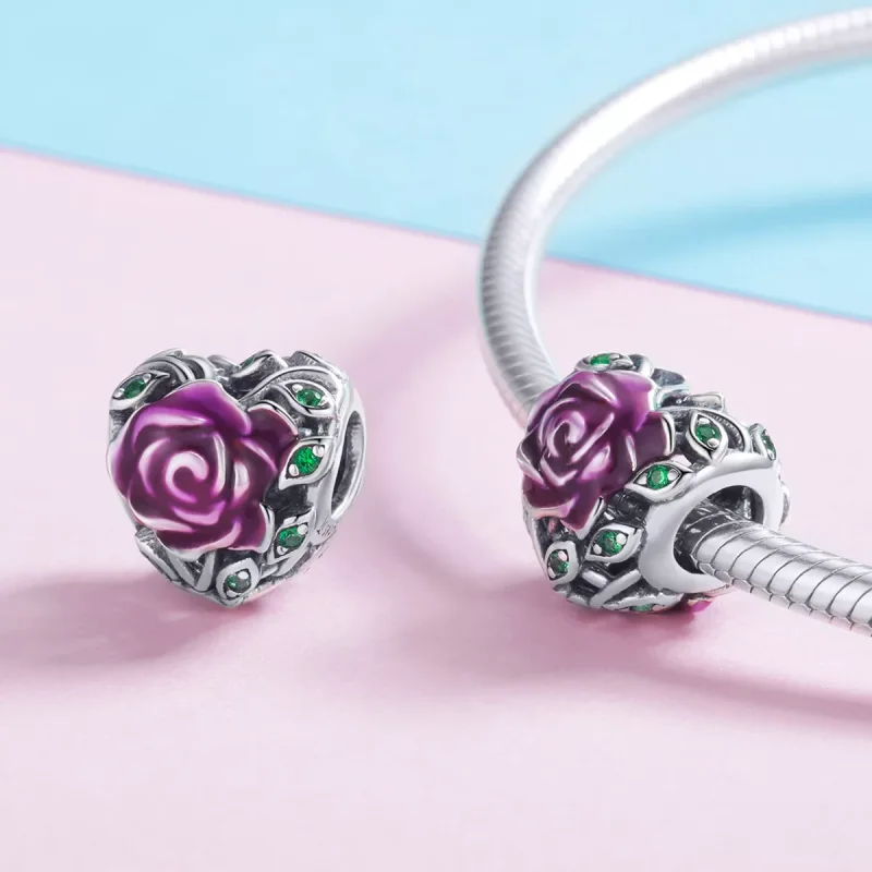 (resim) Pandora tarzı Gül Kalp Charm - SCC927 - Görüntüle 4