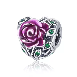 (resim) Pandora tarzı Gül Kalp Charm - SCC927