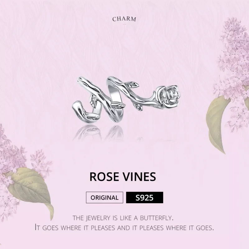 (resim) Pandora tarzı Gül Sarmaşıklar Charm - BSC310 - Görüntüle 6