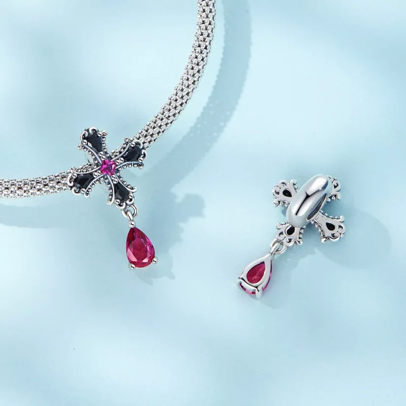 (resim) Pandora Tarzı Gotik Haç Spacer Charm - SCC2381 - Görüntüle 4