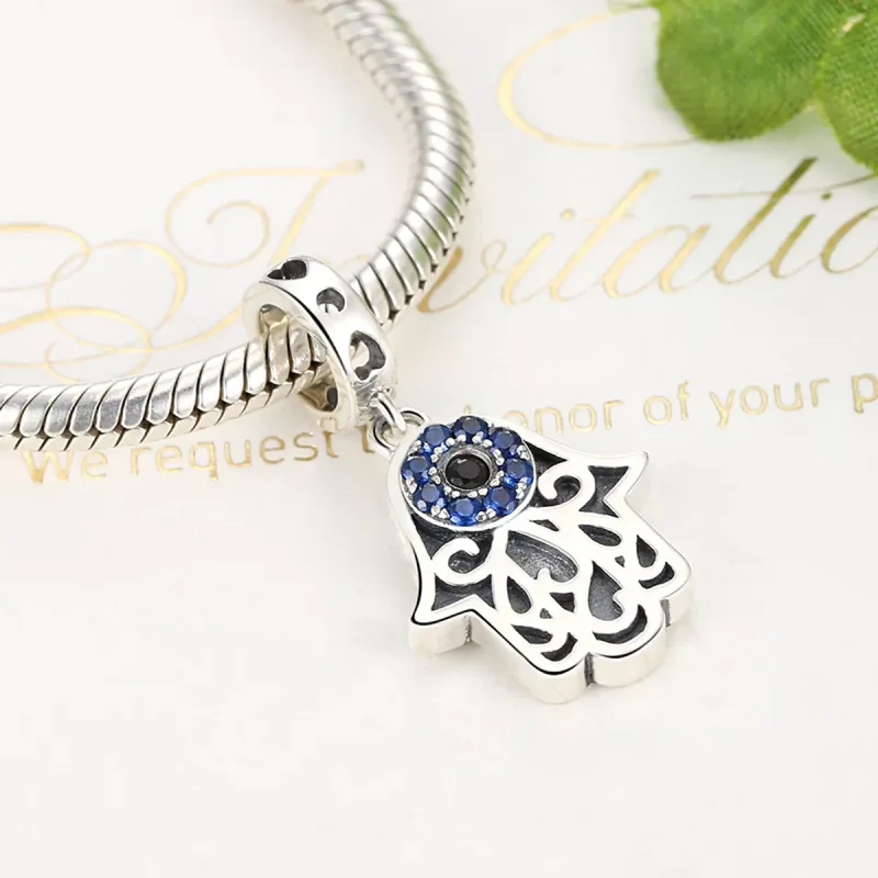 (resim) Pandora tarzı hamsa eli Sallantılı Charm - SCC085 - Görüntüle 3
