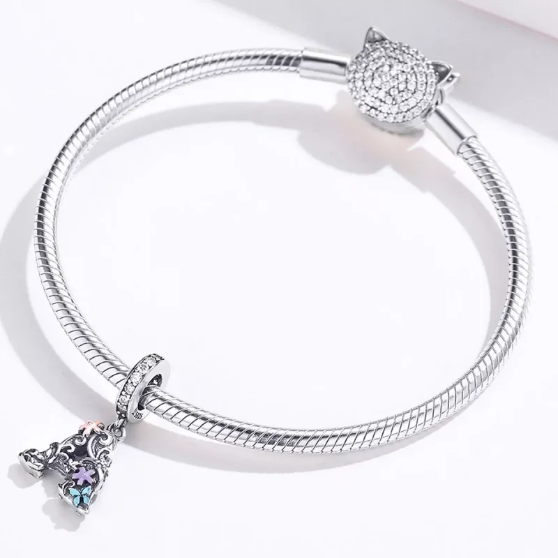 (resim) Pandora tarzı Çiçek A harfi Sallantılı Charm - SCC1273 - Görüntüle 4
