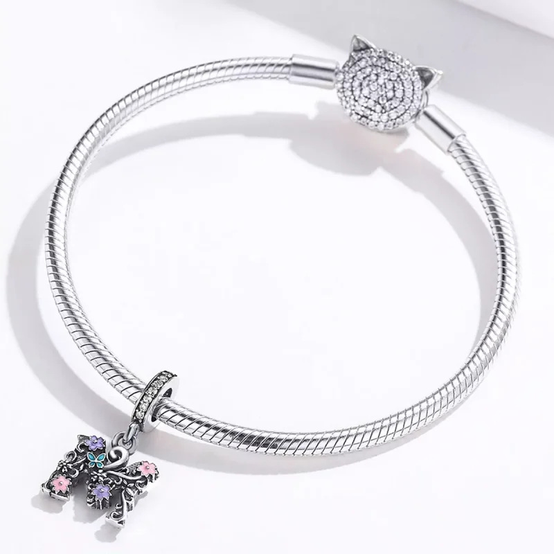 (resim) Pandora tarzı Çiçek Harf M Sallantılı Charm - SCC1274 - Görüntüle 4