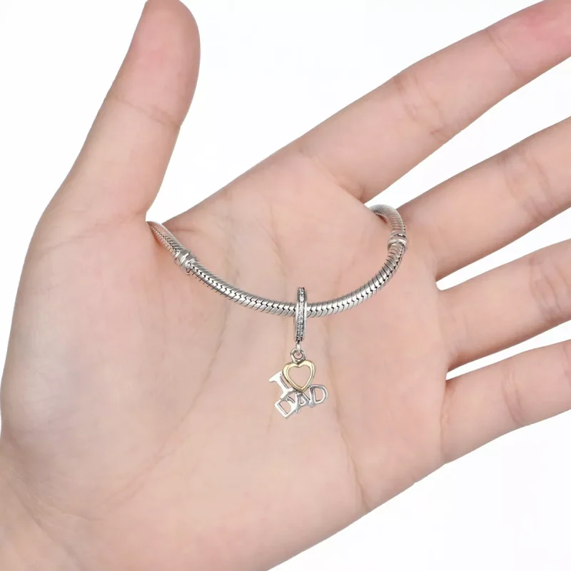 (resim) Pandora tarzı iki renkli babamı seviyorum Sallantılı Charm - SCC052 - Görüntüle 6