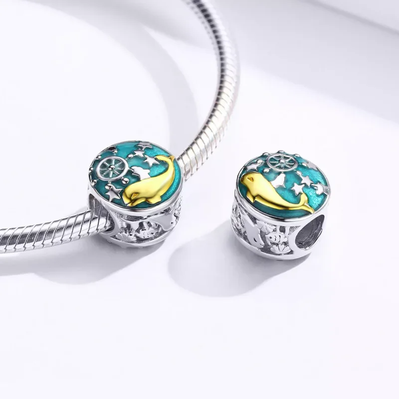(resim) Pandora tarzı iki renkli bebek balina Charm - SCC1296 - Görüntüle 4