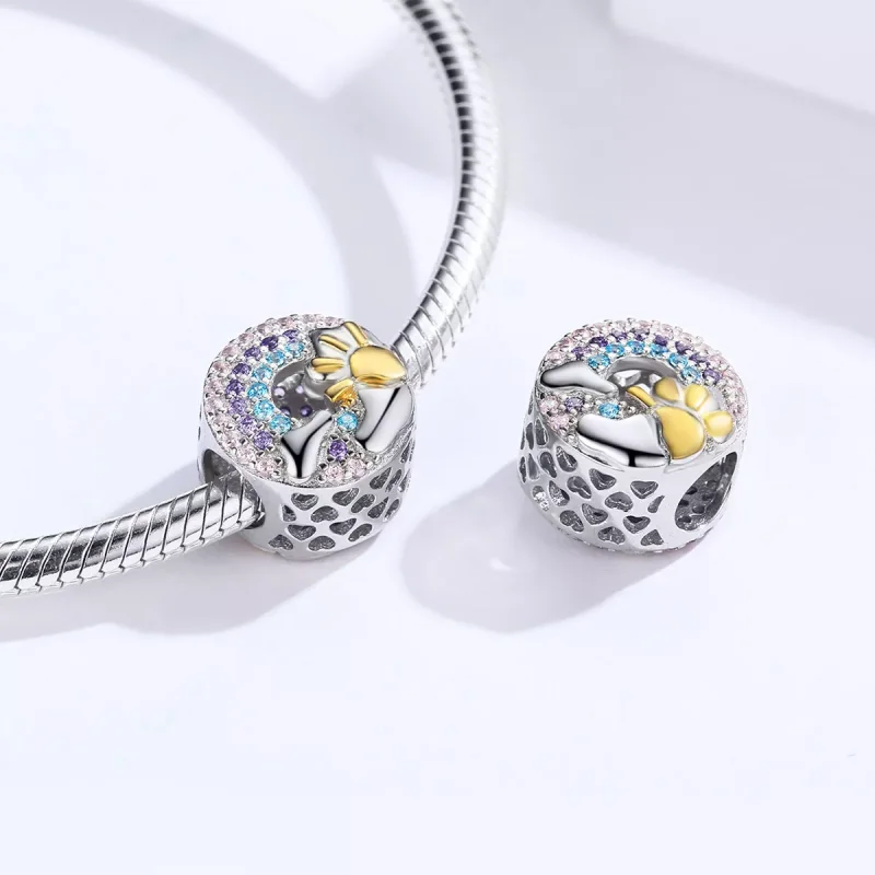 (resim) Pandora tarzı iki renkli Gökkuşağı ve Güneş Charm - SCC1255 - Görüntüle 4