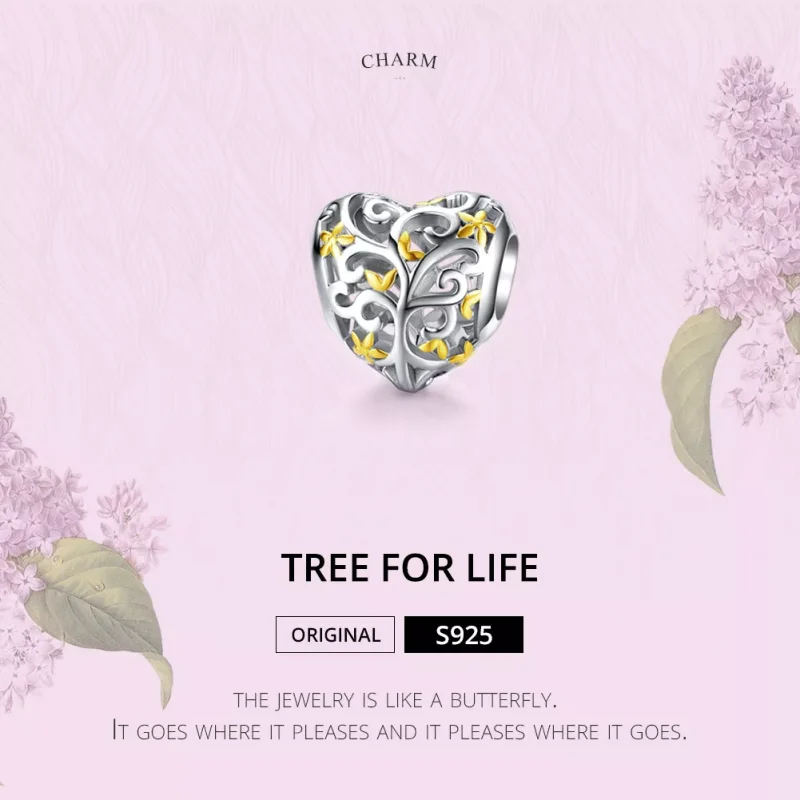 (resim) Pandora tarzı iki renkli Hayat Ağacı Charm - SCC1249 - Görüntüle 2