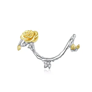 (resim) Pandora tarzı iki renkli İki Renkli Gül Sarmaşıklar Charm - BSC322