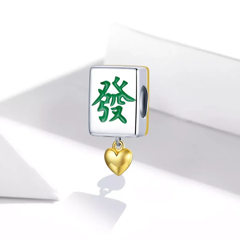 (resim) Pandora tarzı iki renkli İki Renkli Mahjong Fayans Charm - SCC1751 - Görüntüle 2