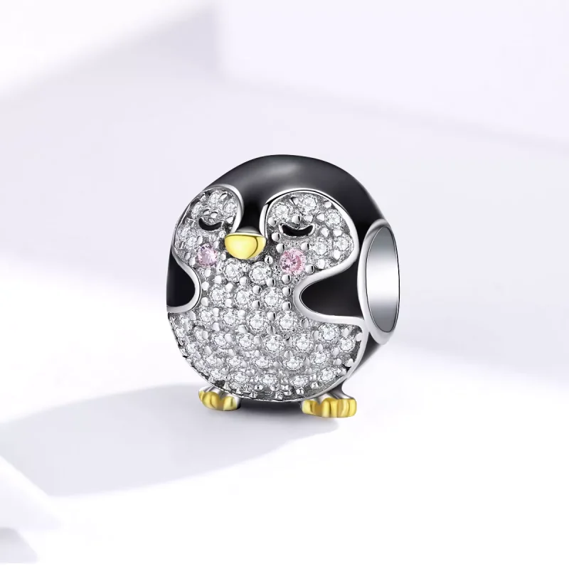 (resim) Pandora tarzı iki renkli İki Renkli Penguen Charm - BSC126 - Görüntüle 2