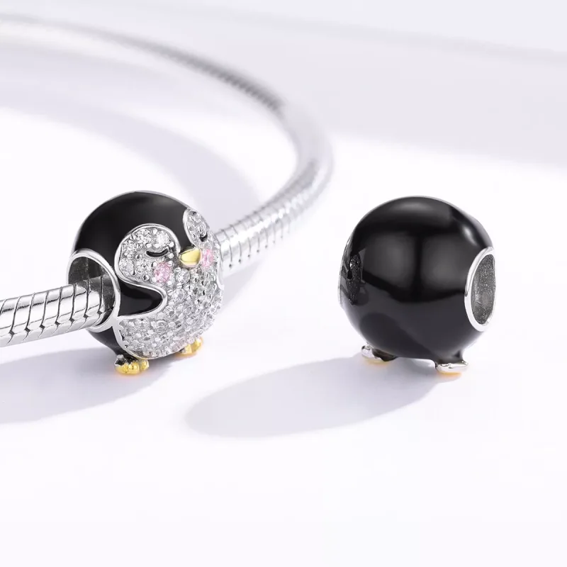 (resim) Pandora tarzı iki renkli İki Renkli Penguen Charm - BSC126 - Görüntüle 4