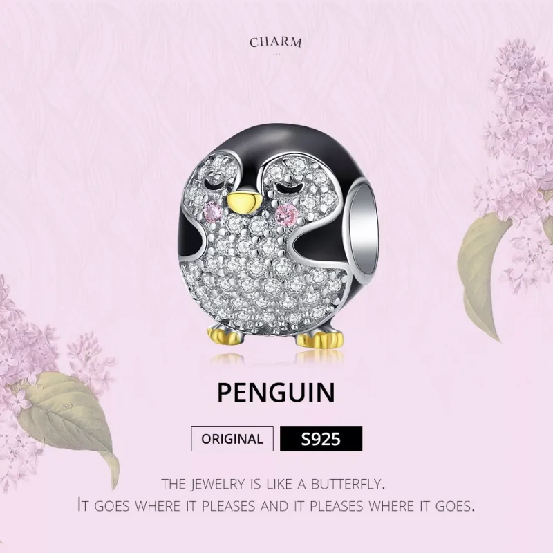 (resim) Pandora tarzı iki renkli İki Renkli Penguen Charm - BSC126 - Görüntüle 5