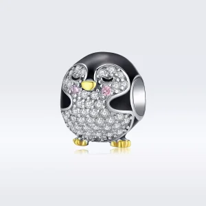 (resim) Pandora tarzı iki renkli İki Renkli Penguen Charm - BSC126