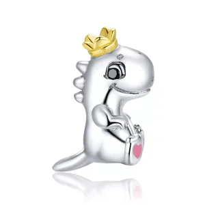 (resim) Pandora tarzı iki renkli Küçük Dinozor Charm - SCC1674