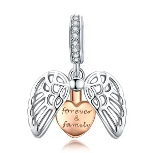 (resim) Pandora tarzı iki renkli Sonsuza kadar aile Sallantılı Charm - SCC1299