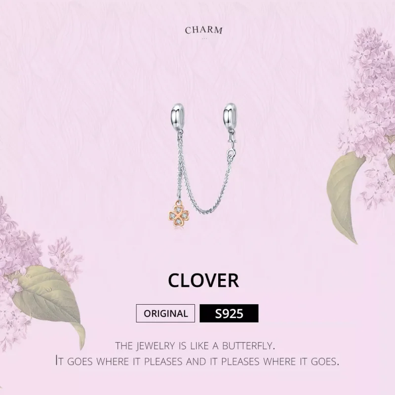 (resim) Pandora tarzı iki renkli Yonca Güvenlik Zinciri - SCC1261 - Görüntüle 2