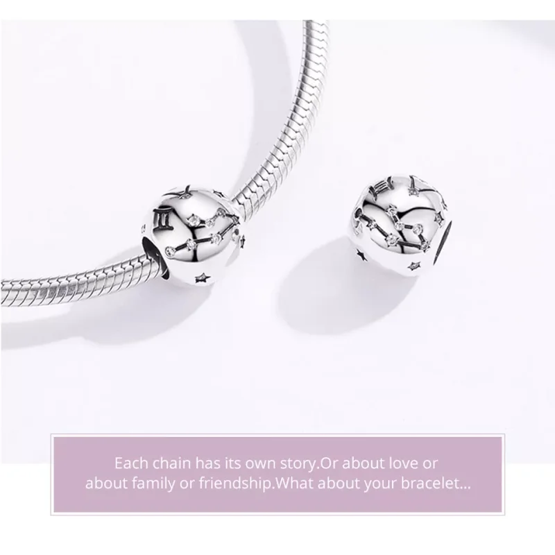 (resim) Pandora tarzı ikizler burcu Charm - SCC1218-3 - Görüntüle 5