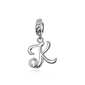 (resim) Pandora tarzı K harfi Sallantılı Charm - SCC1183-K