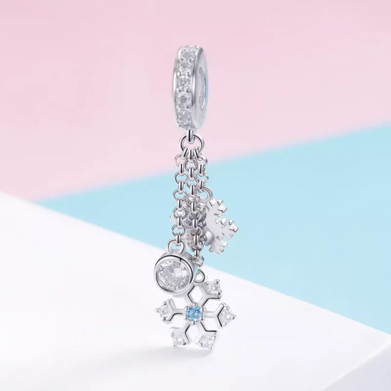 (resim) Pandora tarzı Kar tanesi Sallantılı Charm - SCC1020 - Görüntüle 2
