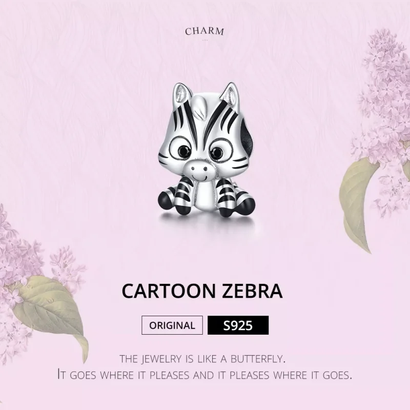 (resim) Pandora tarzı Karikatür zebra Charm - BSC387 - Görüntüle 6