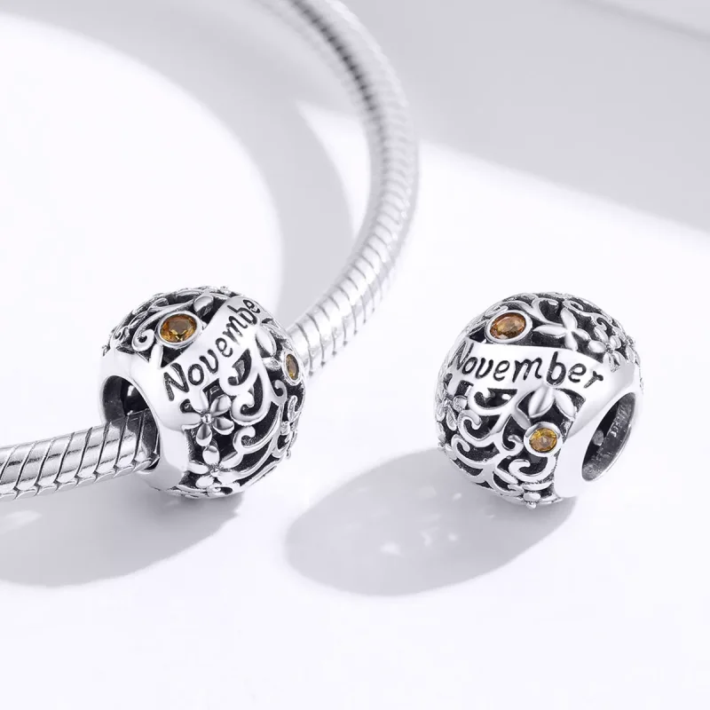(resim) Pandora tarzı Kasım Doğum Taşı Charm - SCC1385-11 - Görüntüle 2