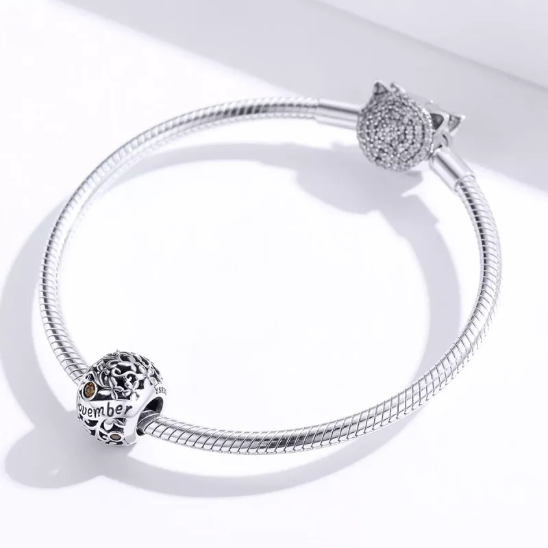 (resim) Pandora tarzı Kasım Doğum Taşı Charm - SCC1385-11 - Görüntüle 3