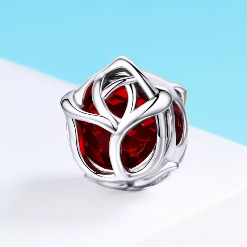 (resim) Pandora tarzı Kırmızı Güller Charm - SCC568 - Görüntüle 3