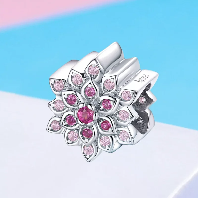 (resim) Pandora tarzı Kırmızı Lotus Charm - BSC038 - Görüntüle 2