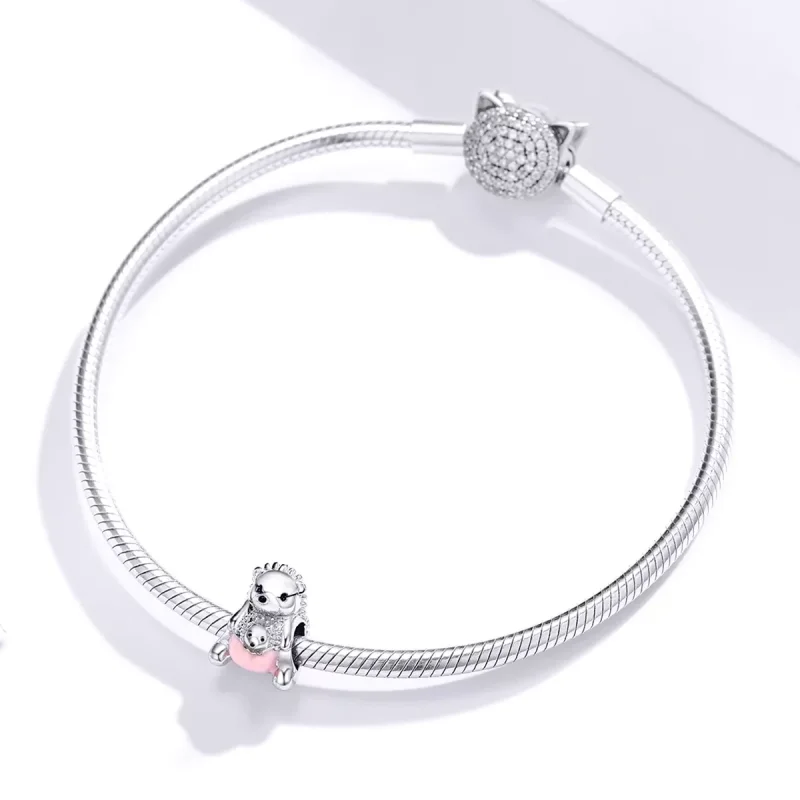 (resim) Pandora tarzı Kirpi anne ve çocuk Charm - BSC239 - Görüntüle 3