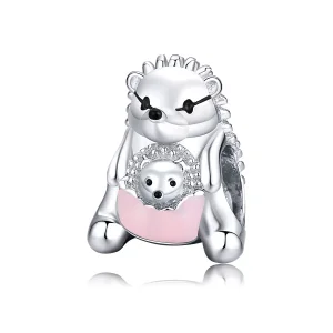 (resim) Pandora tarzı Kirpi anne ve çocuk Charm - BSC239