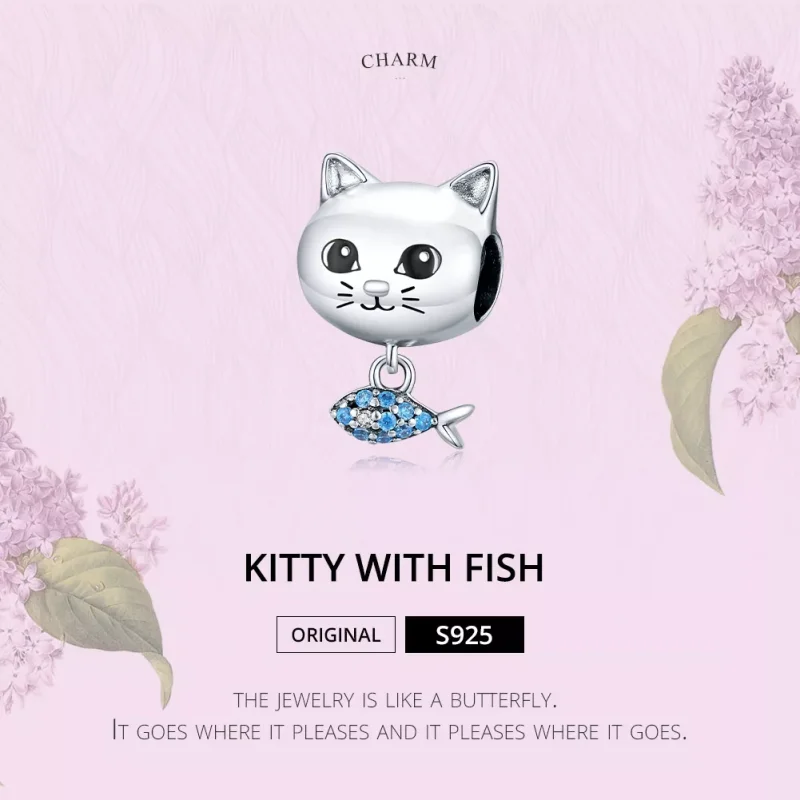 (resim) Pandora tarzı Kitty Aşk Balığı Charm - BSC226 - Görüntüle 6
