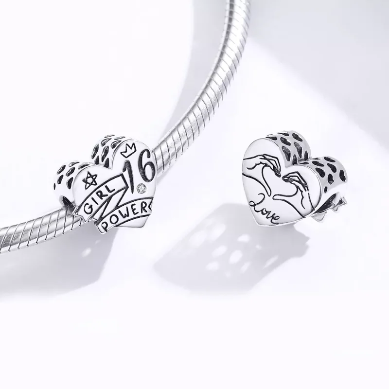 (resim) Pandora tarzı kız gücü tatlı 16 Charm - SCC1437 - Görüntüle 4