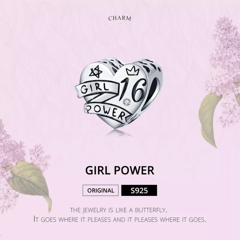 (resim) Pandora tarzı kız gücü tatlı 16 Charm - SCC1437 - Görüntüle 6