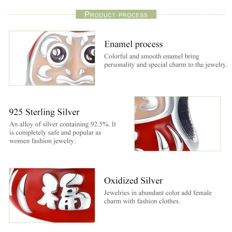 (resim) Pandora tarzı Küçük Daruma Charm - SCC1087 - Görüntüle 4