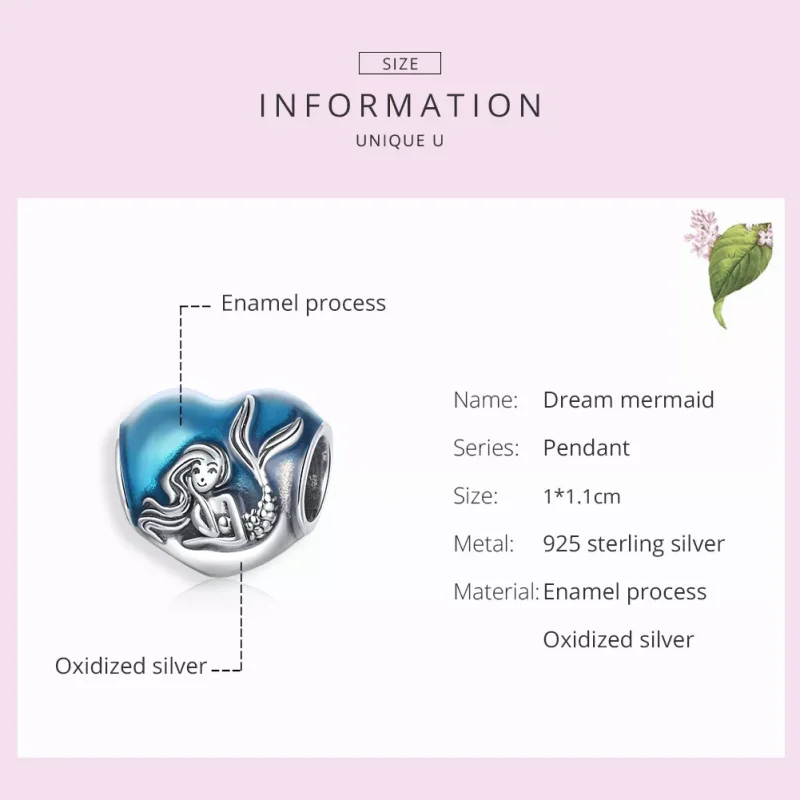 (resim) Pandora tarzı Küçük Deniz Kızı Rüyası Charm - SCC1801 - Görüntüle 7