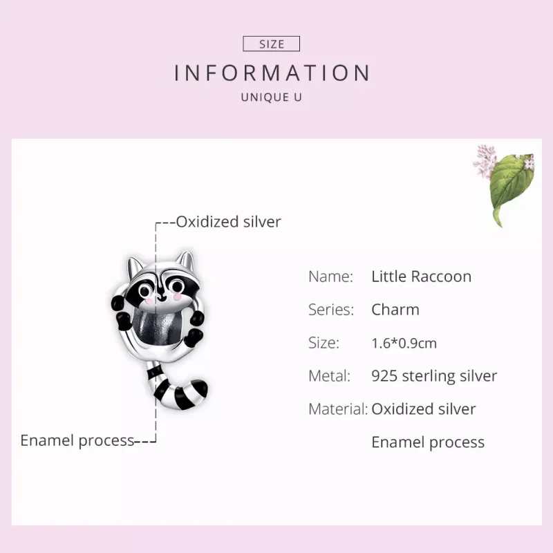 (resim) Pandora tarzı küçük rakun Charm - BSC403 - Görüntüle 7