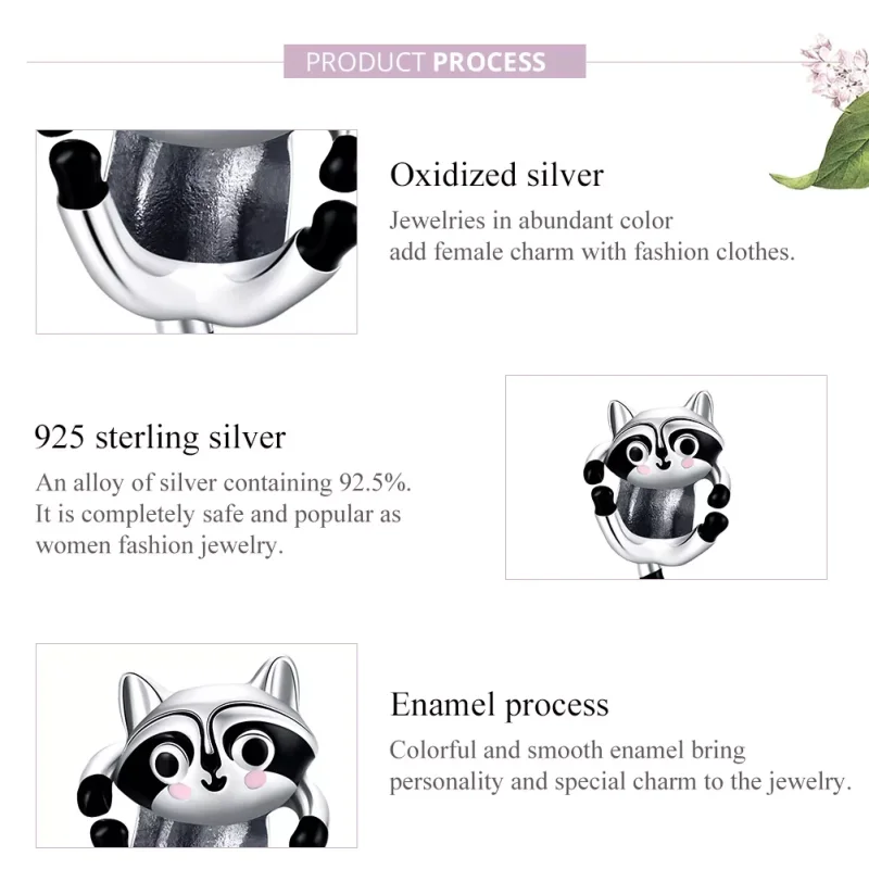 (resim) Pandora tarzı küçük rakun Charm - BSC403 - Görüntüle 8