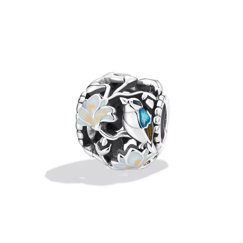 (resim) Pandora tarzı Kuşlar ve Çiçekler - Equinox Charm - SCC2194 - Görüntüle 2