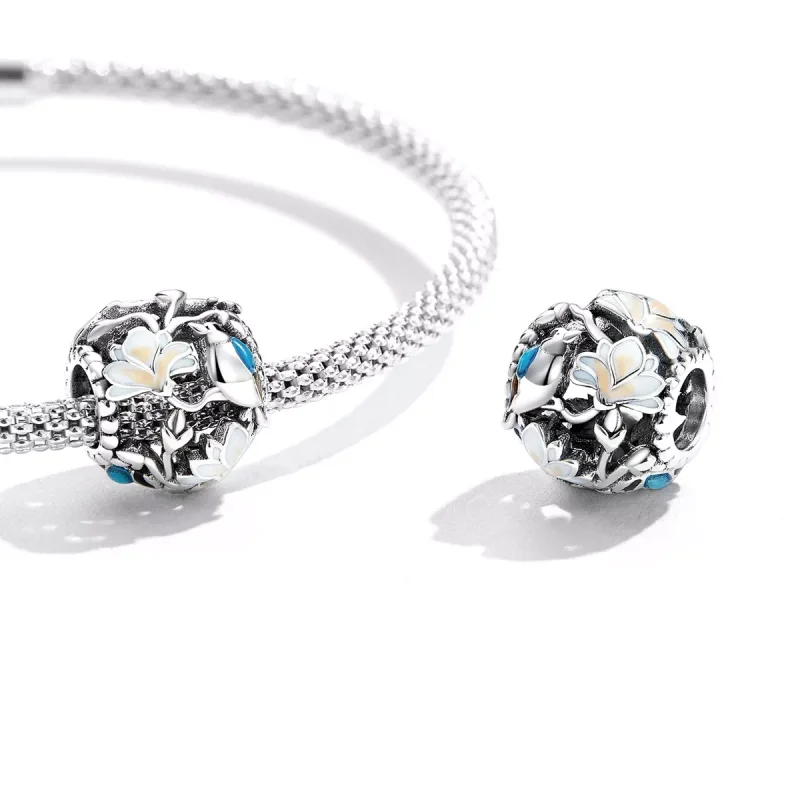 (resim) Pandora tarzı Kuşlar ve Çiçekler - Equinox Charm - SCC2194 - Görüntüle 3